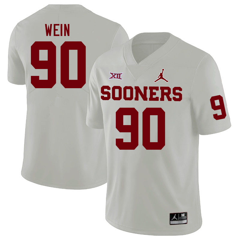 Men #90 Taylor Wein Oklahoma Sooners College Football Jerseys Stitched Sale-White